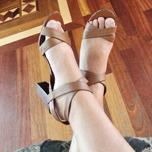 Lauren Ralph Lauren Brown Leather Luna Sandals Size 10B